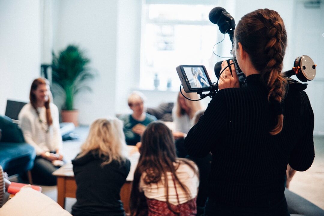 Editorial team on a video conference call with correspondents